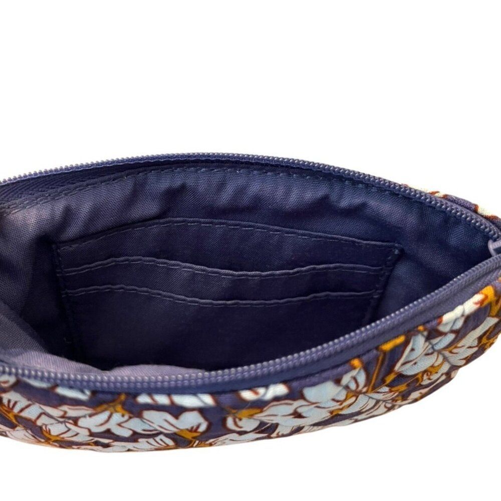 Vera Bradley PAWPAW FLOWER Essential Zip Wristlet NWT Navy Blue Brown - Picture 6 of 6